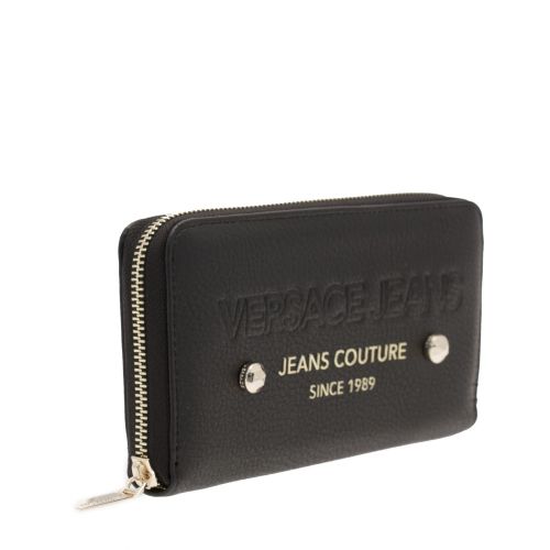 Womens Black Logo Zip Around Purse 32549 by Versace Jeans from Hurleys