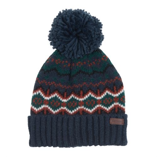 Mens Navy Case Fair Isle Beanie 93792 by Barbour from Hurleys