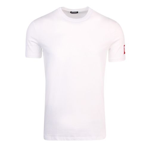 Mens White Branded Square Arm S/s T Shirt 50412 by Dsquared2 from Hurleys
