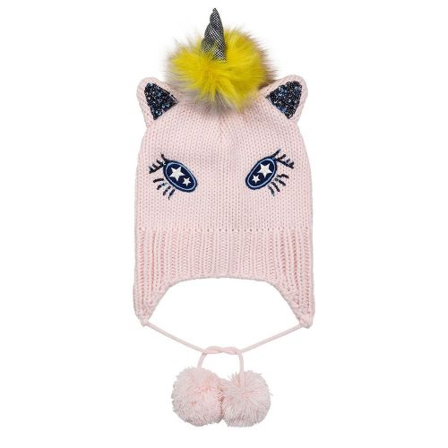 Girls Pale Pink Knitted Unicorn Hat 94380 by Billieblush from Hurleys