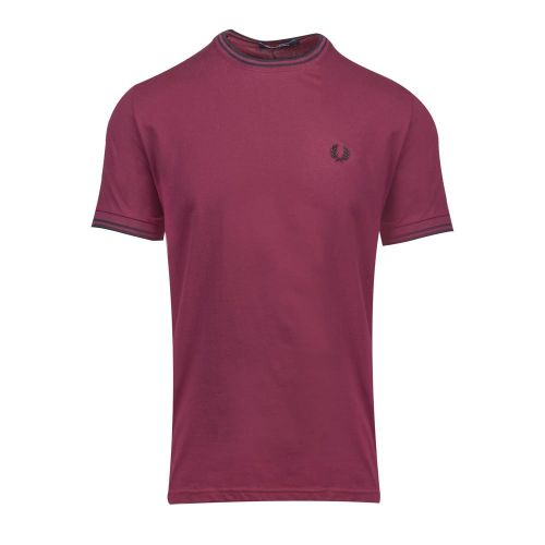 Mens Aubergine Twin Tipped S/s T Shirt 99184 by Fred Perry from Hurleys