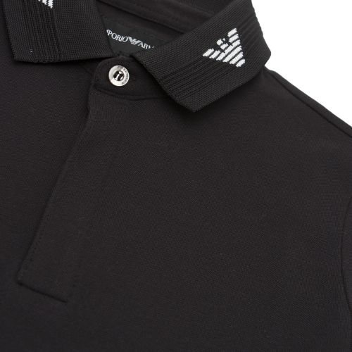 Boys Black Logo Collar S/s Polo Shirt 38016 by Emporio Armani from Hurleys