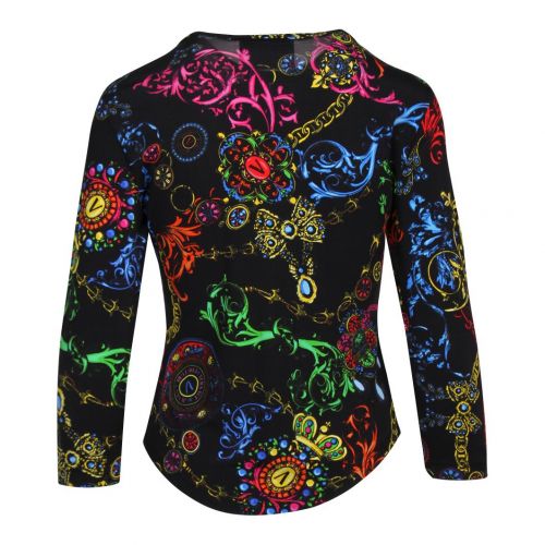 Womens Black Baroque Print L/s T Shirt 91694 by Versace Jeans Couture from Hurleys