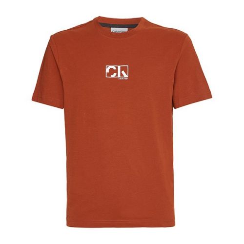 Mens Gingerbread Brown Graphic Logo S/s T Shirt 110348 by Calvin Klein from Hurleys