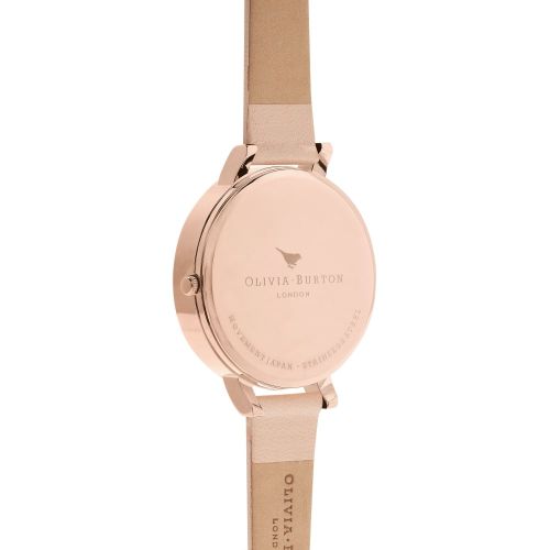Womens Nude Peach & Rose Gold Embroidered Butterfly Watch 10624 by Olivia Burton from Hurleys