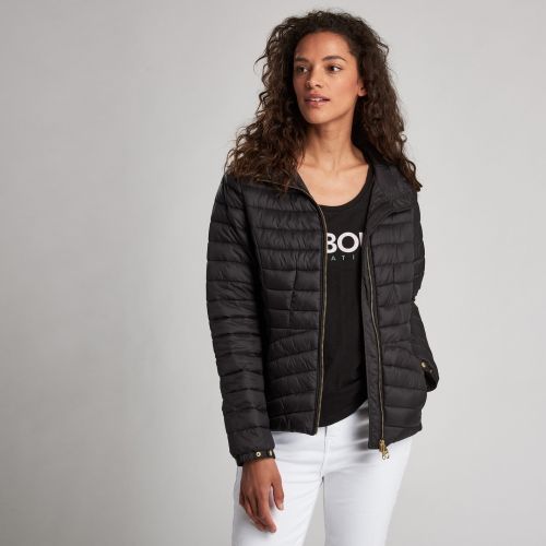 Womens Black Score Hooded Quilted Jacket 56260 by Barbour International from Hurleys
