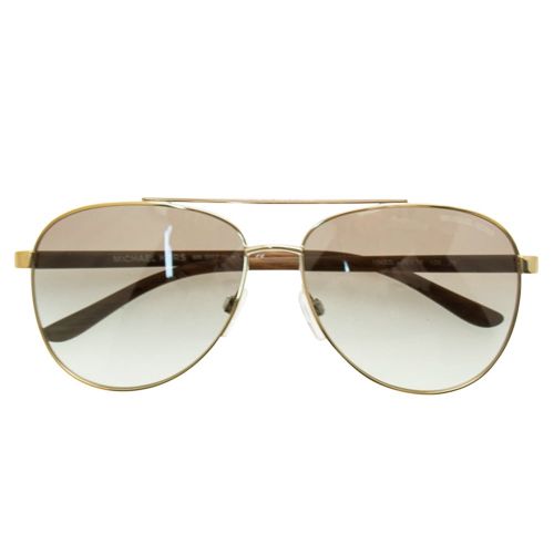 Michael Kors Womens Gold Wood Hvar Sunglasses 10736 by Michael Kors Sunglasses from Hurleys