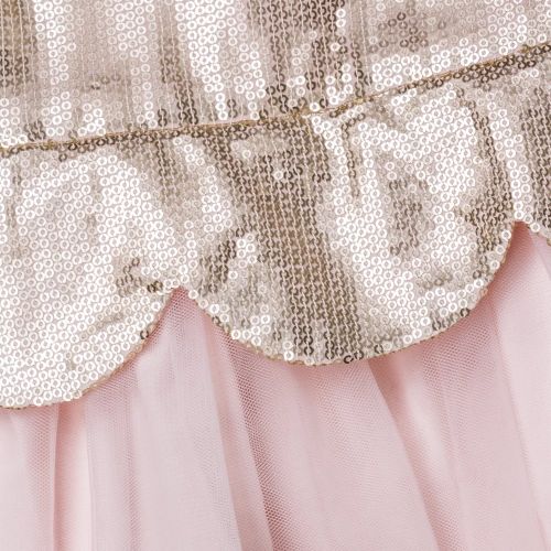 Baby Gold & Pink Sequin Scalloped Dress 65601 by Billieblush from Hurleys