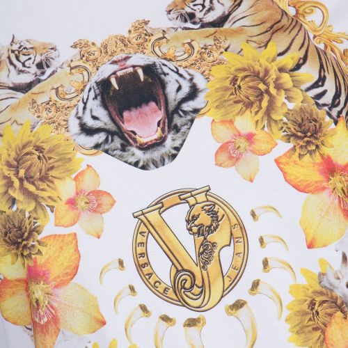 Versace Womens White Photo Tiger S/s Tee Shirt 72677 by Versace Jeans from Hurleys