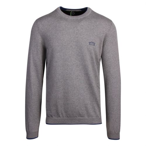 Athleisure Mens Light Grey Riston Crew Neck Knitted Jumper 76466 by BOSS from Hurleys
