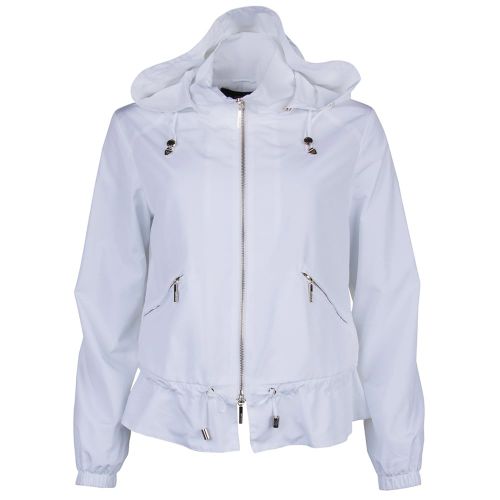 Womens White Hooded Jacket 69826 by Armani Jeans from Hurleys