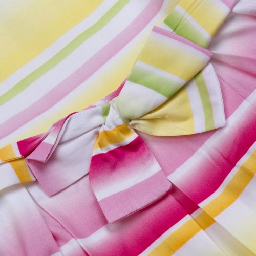Girls Yellow Striped Bow Dress 22563 by Mayoral from Hurleys