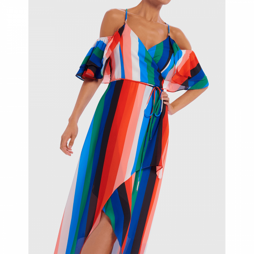 Womens Multi Stripe Rosalind Midi Dress 38455 by Forever Unique from Hurleys