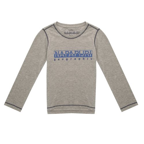 Boys Medium Grey Sion L/s T Shirt 30963 by Napapijri from Hurleys