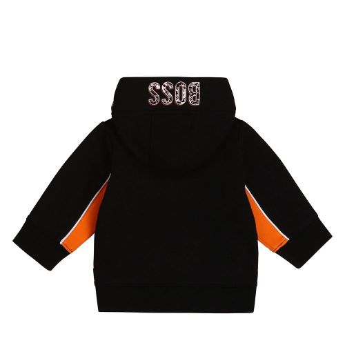 Toddler Black Graphic Logo Hooded Zip Through Sweat Top 78402 by BOSS from Hurleys