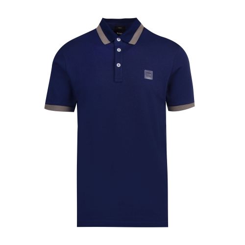 Casual Mens Navy Ptrans Tipped S/s Polo Shirt 73675 by BOSS from Hurleys