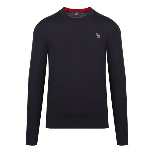 Mens Dark Navy Classic Zebra Crew Neck Knitted Jumper 52464 by PS Paul Smith from Hurleys