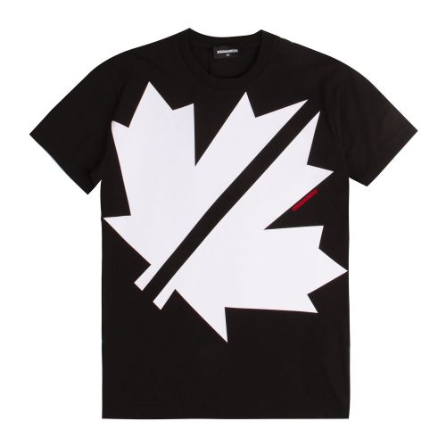 Boys Black Sports Maple Leaf S/s T Shirt 75406 by Dsquared2 from Hurleys