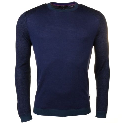 Mens Navy Cambell Crew Knitted Jumper 61447 by Ted Baker from Hurleys