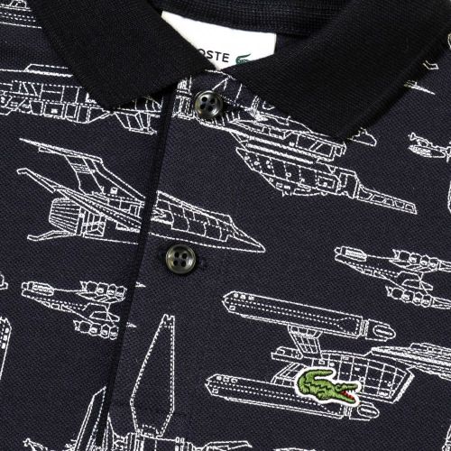 Boys Navy & White In Space Print S/s Polo Shirt 18989 by Lacoste from Hurleys