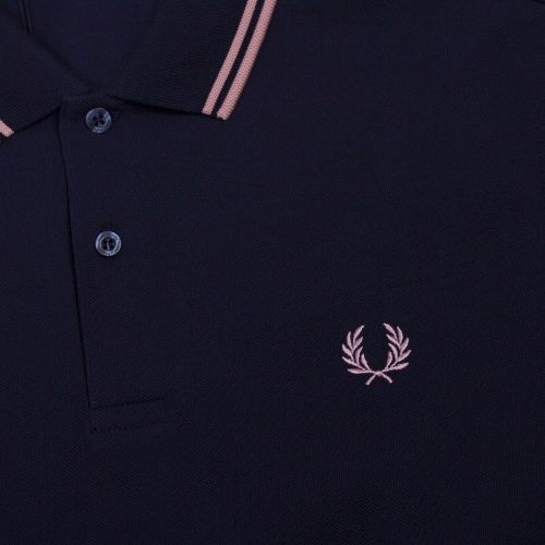Mens Dark Carbon/Pink Twin Tipped S/s Polo Shirt 87934 by Fred Perry from Hurleys