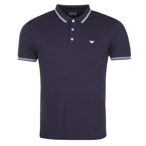 Mens Navy Tipped Slim Fit S/s Polo Shirt 22436 by Emporio Armani from Hurleys