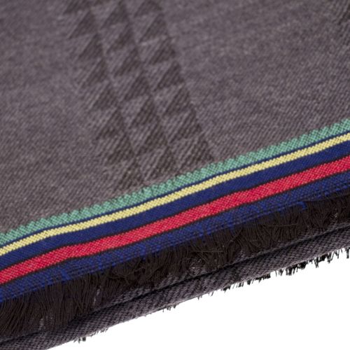 Mens Black Dogtooth Stripe Scarf 28748 by PS Paul Smith from Hurleys