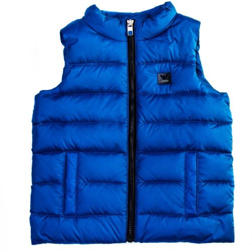 Boys Blue Down Filled Gilet 62428 by Armani Junior from Hurleys