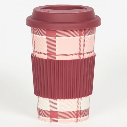 Womens Pink/Red Tartan Travel Mug 93819 by Barbour from Hurleys