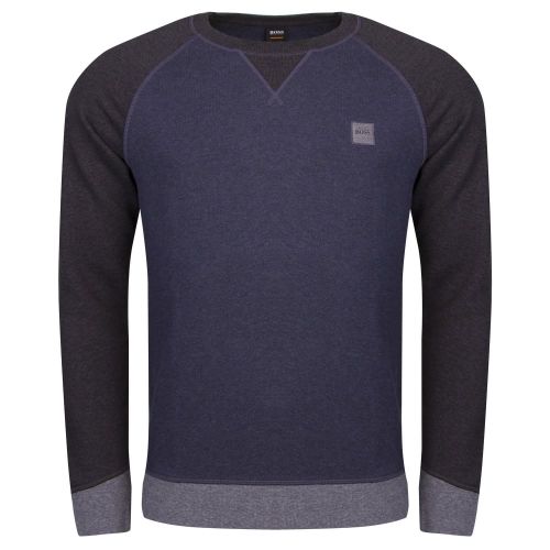 Casual Mens Dark Blue Walkout Crew Sweat Top 21969 by BOSS from Hurleys