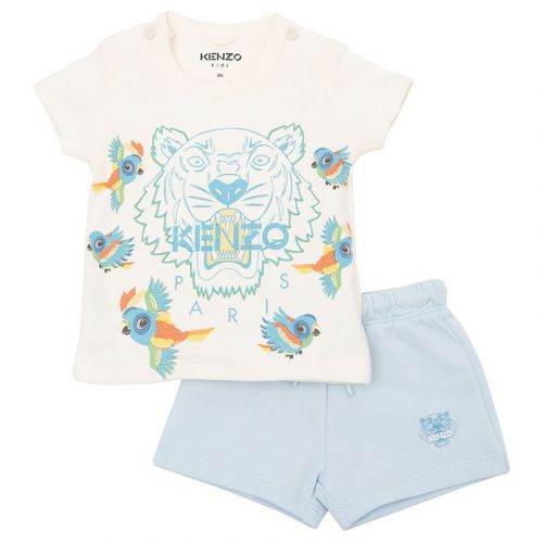 Baby Pale Blue Tiger T Shirt + Shorts Set 104890 by Kenzo from Hurleys