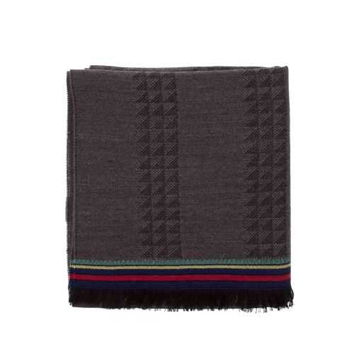 Mens Black Dogtooth Stripe Scarf 28747 by PS Paul Smith from Hurleys