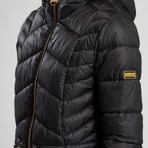 Womens Black Ace Hooded Quilted Jacket 51324 by Barbour International from Hurleys