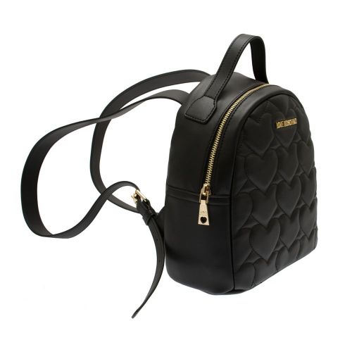 Womens Black Heart Quilted Mini Backpack 86340 by Love Moschino from Hurleys