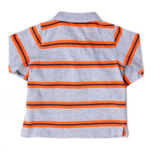Baby Grey Melange Striped L/s Polo Shirt 62498 by Armani Junior from Hurleys