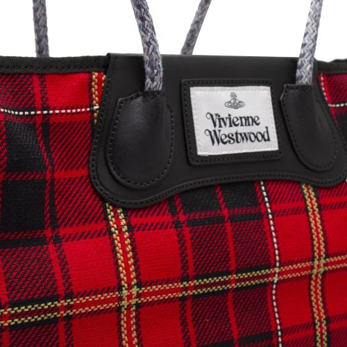 Womens Red Tartan Elena Foldaway Shopper Bag 54508 by Vivienne Westwood from Hurleys