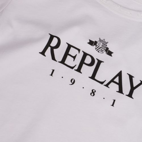 Womens White Branded Casual S/s T Shirt 40708 by Replay from Hurleys