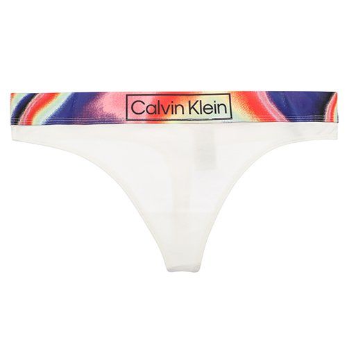 Womens White Heritage Pride Thong 108577 by Calvin Klein from Hurleys