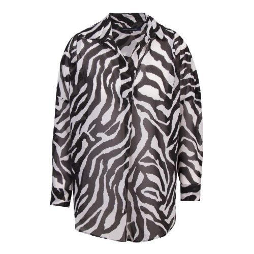 Womens Black Sheer Zebra Blouse 50781 by French Connection from Hurleys
