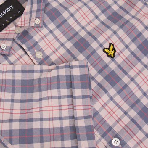 Mens Dusty Pink Check S/s Shirt 24208 by Lyle & Scott from Hurleys
