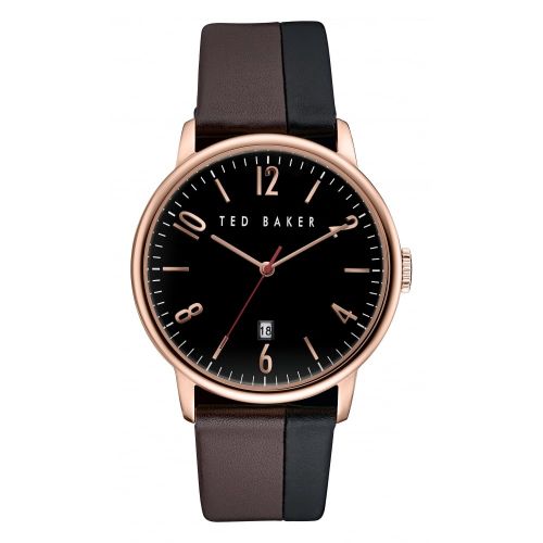 Mens Black Leather Strap Watch 70529 by Ted Baker from Hurleys