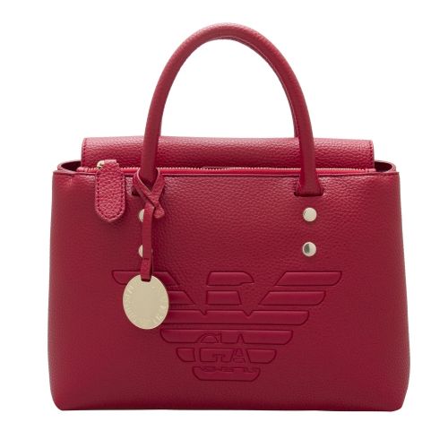 Womens Ruby Red Embossed Eagle Tote Bag 53396 by Emporio Armani from Hurleys