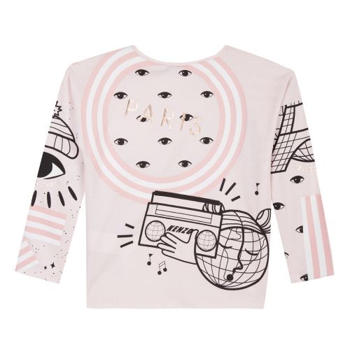 Girls Light Pink Cosmic Eloa L/s T Shirt 30777 by Kenzo from Hurleys