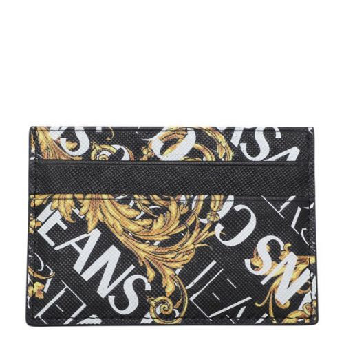Mens Black/Gold Logo Couture Saffiano Cardholder 110786 by Versace Jeans Couture from Hurleys