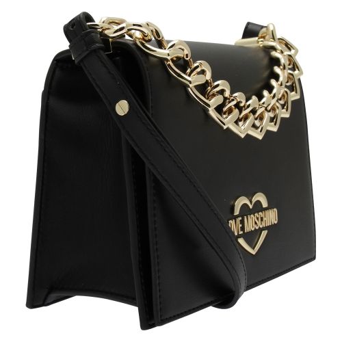 Womens Black Heart Chain Small Crossbody Bag 57902 by Love Moschino from Hurleys