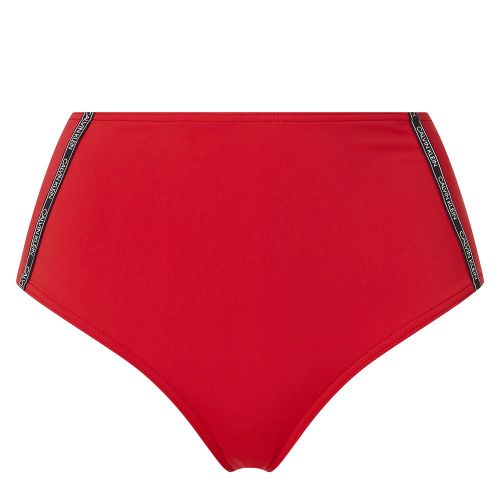 Womens Rustic Red High Waisted Logo Trim Bikini Pants 85654 by Calvin Klein from Hurleys