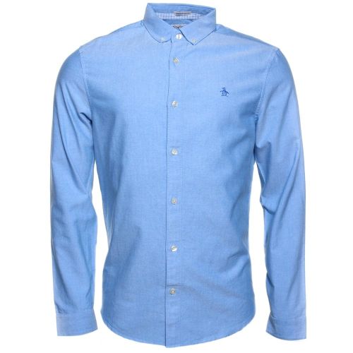 Mens Director Blue Oxford Slim Fit L/s Shirt 31287 by Original Penguin from Hurleys