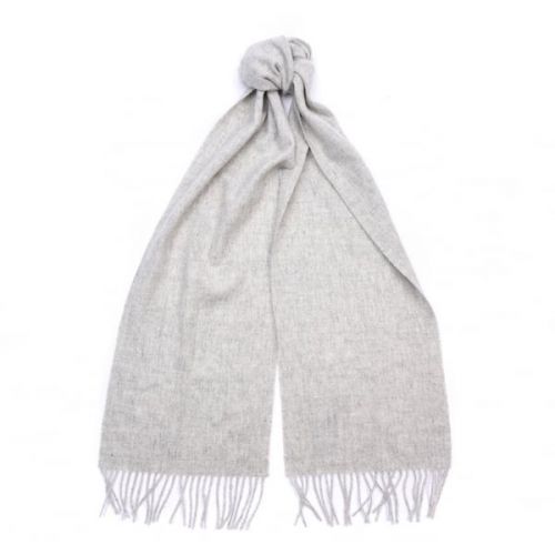 Womens Light Grey Lambswool Woven Scarf 12566 by Barbour from Hurleys
