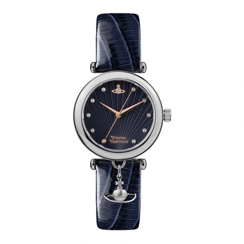 Womens Dark Blue/Silver Trafalger Leather Watch 96377 by Vivienne Westwood from Hurleys