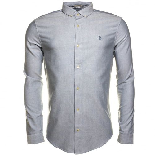Mens Captains Blue Oxford Slim Fit L/s Shirt 61641 by Original Penguin from Hurleys